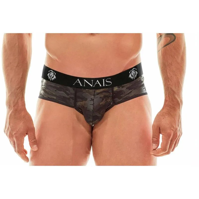 Boxer homme ANAIS MEN ÉLECTRO, imprimé militaire, microfibre douce, coupe sportive, ceinture noire logo Anais.