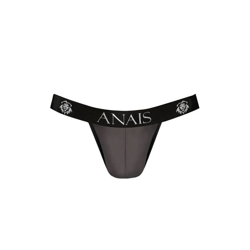 Jockstrap noir Éros Anais, tulle transparent, coupe audacieuse, ceinture logo, lingerie masculine élégante et sexy.