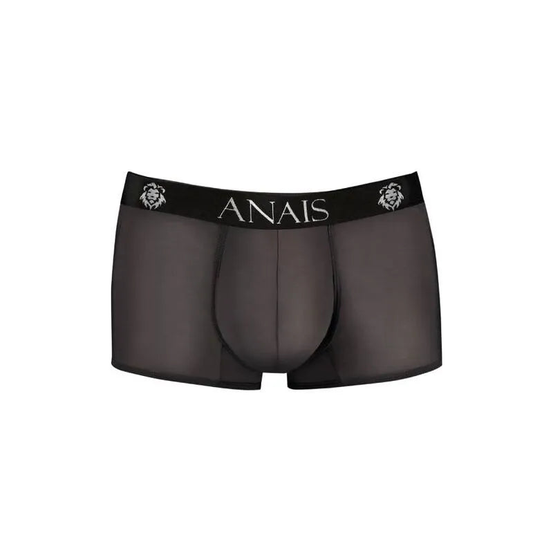 Boxer homme noir Anais Eros en tulle avec ceinture élégante, coupe sportive, jambes longues, ajustement parfait.