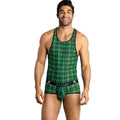 slips sexy hommes lycra doux carreaux verts noirs confort élastique