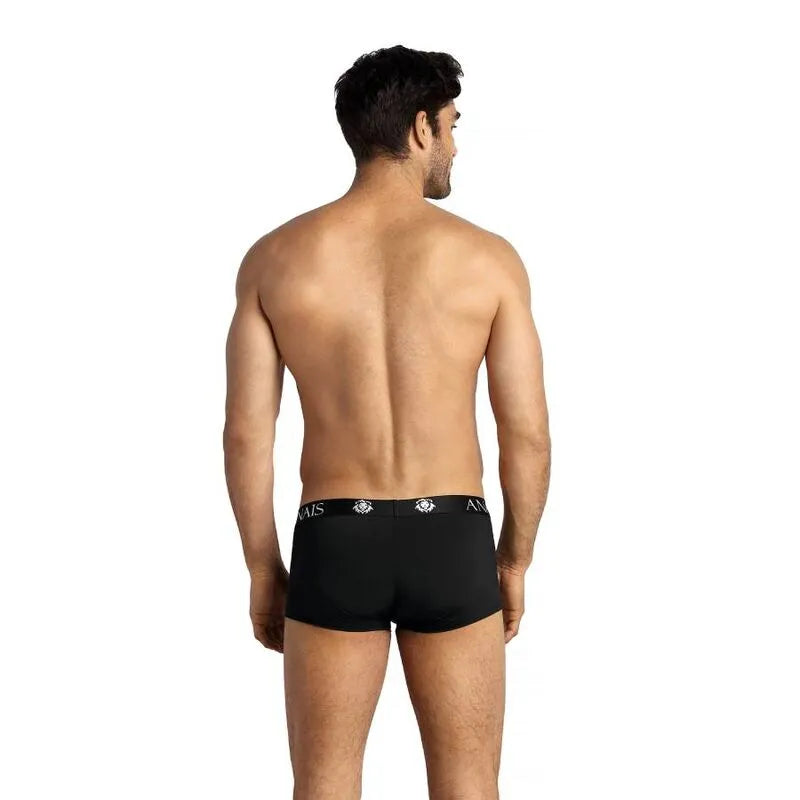 Boxer homme Anais Men noir, coupe sportive, microfibre douce, jambes longues, ajustement parfait, taille M.