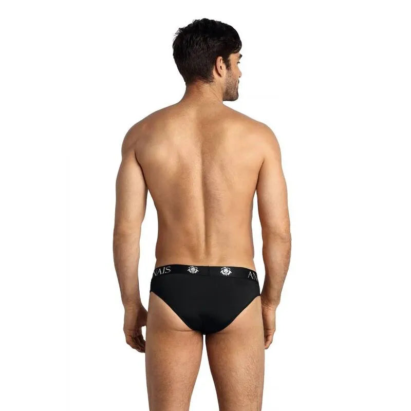 Slip homme noir en microfibre douce, coupe ajustée, bande élastique large à la taille, Anais Apparel.