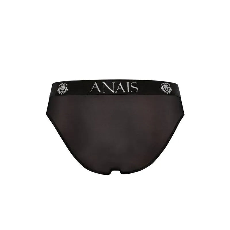 Slip homme noir microfibre Anais, bande élastique large avec logo, coupe ajustée pour confort optimal.