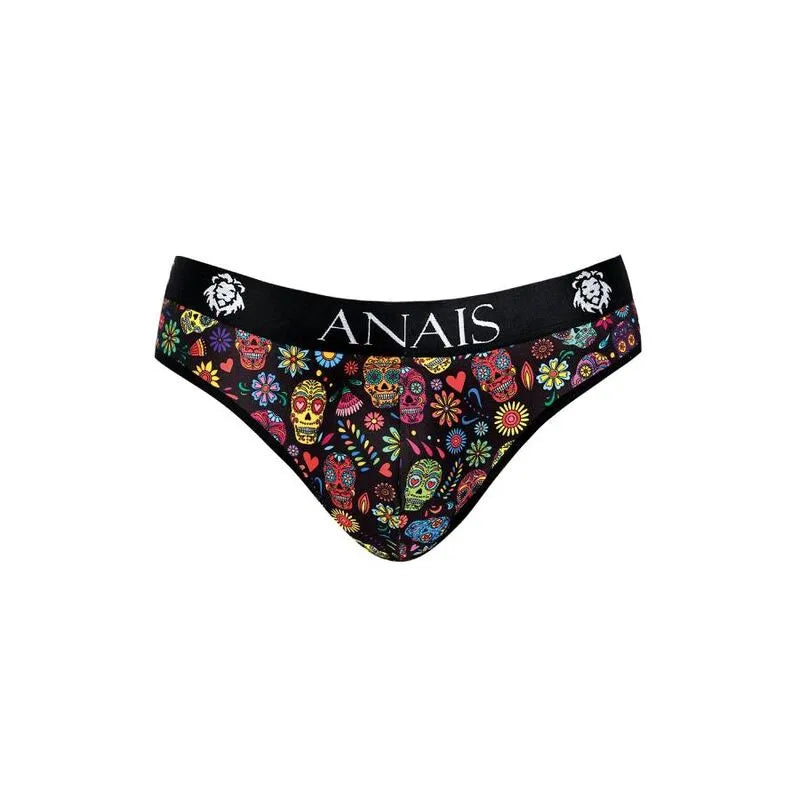 Slip homme coloré Anais Men avec motifs mexicains, bande élastique noire, confort optimal, haute qualité.