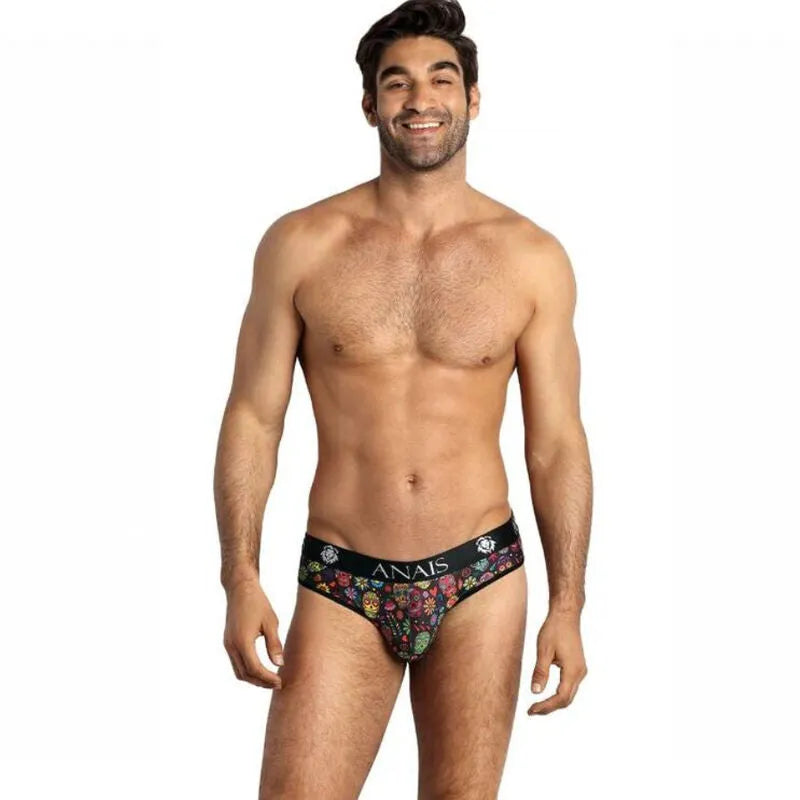 Slip homme ANAIS MEN, design coloré, taille élastique noire, coupe ajustée, confort optimal, matériaux haute qualité.