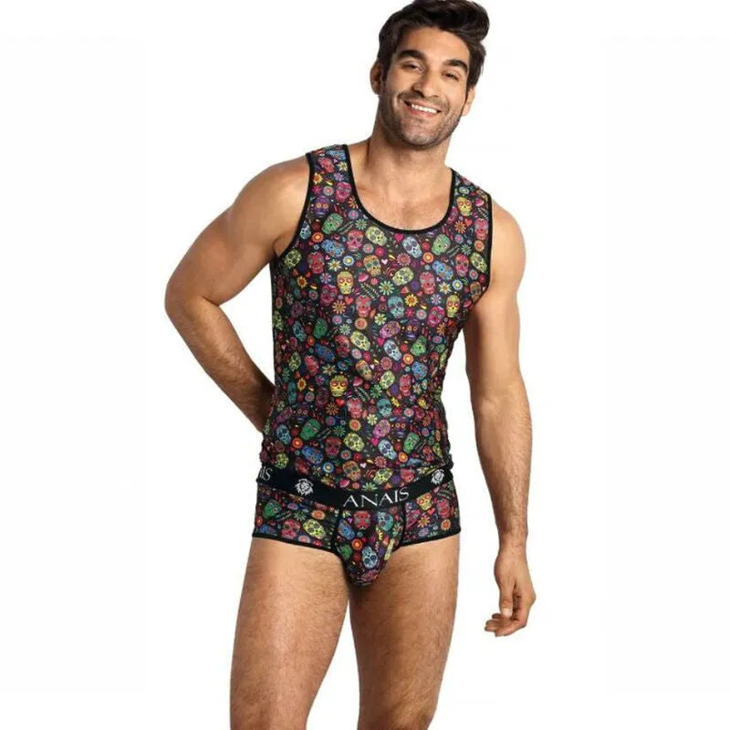 anais men top sans manches ajustement parfait polyamide élasthanne sexy