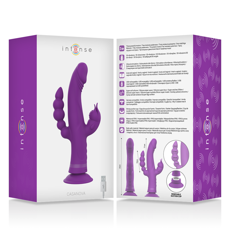 Vibromasseur Silicone Triple Stimulation Étanche