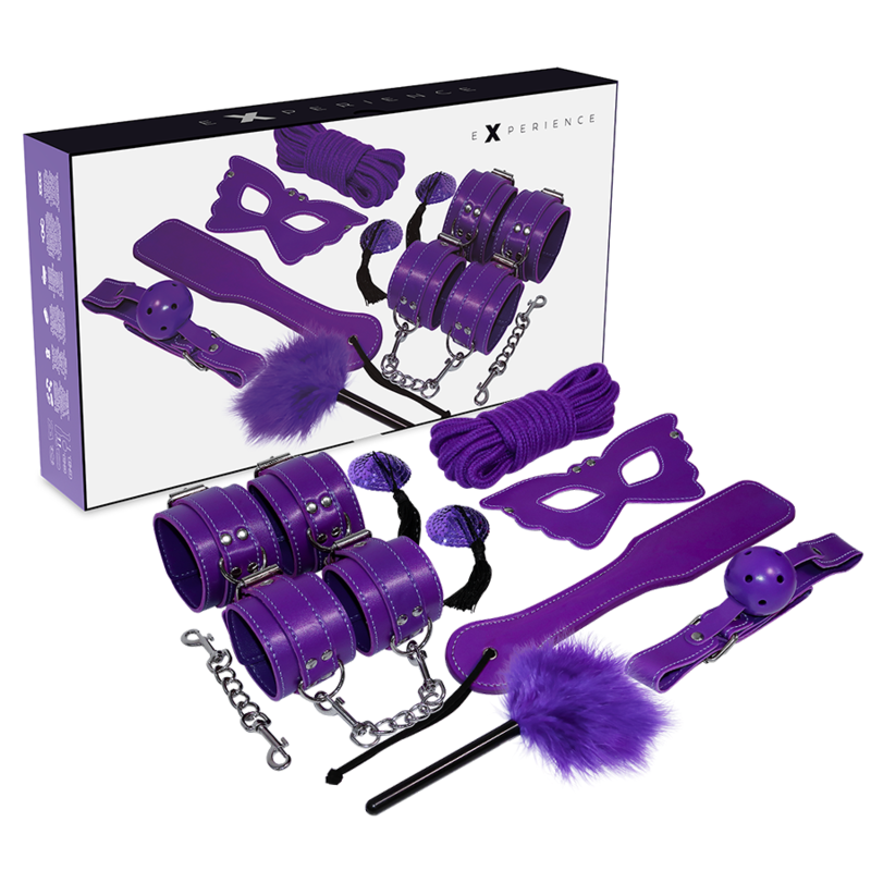 Ensemble Bondage Cuir Synthétique Lilas