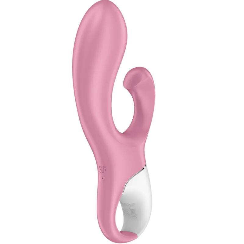 Vibromasseur gonflable double stimulation Satisfyer Air Pump Bunny 2 rose silicone doux stimulation clitoridienne G-spot multi-vibrations sextoy femme couple