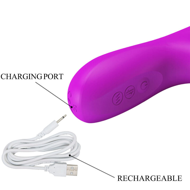 Vibromasseur Rabbit Silicone Violet Multi-Vitesses