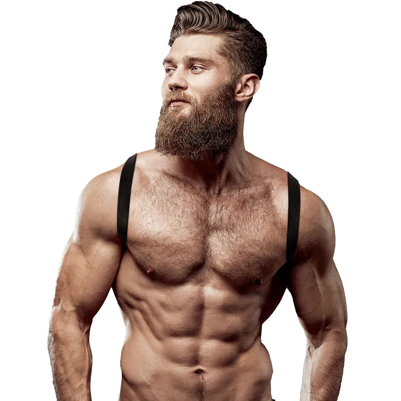 FETISH SUBMISSIVE ATTITUDE - HARNAIS DOS EN ÉCO-CUIR POUR HOMMES