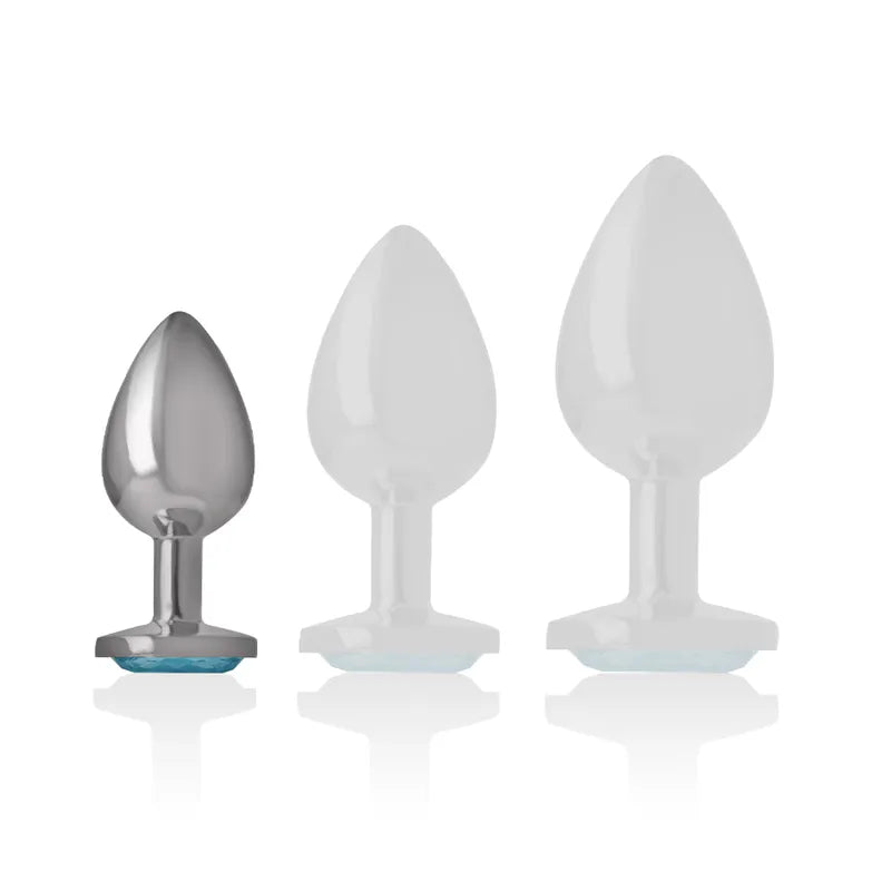 Plug anal métal aluminium coeur bleu taille réglable sécurité maximale plaisir intense sextoy luxe