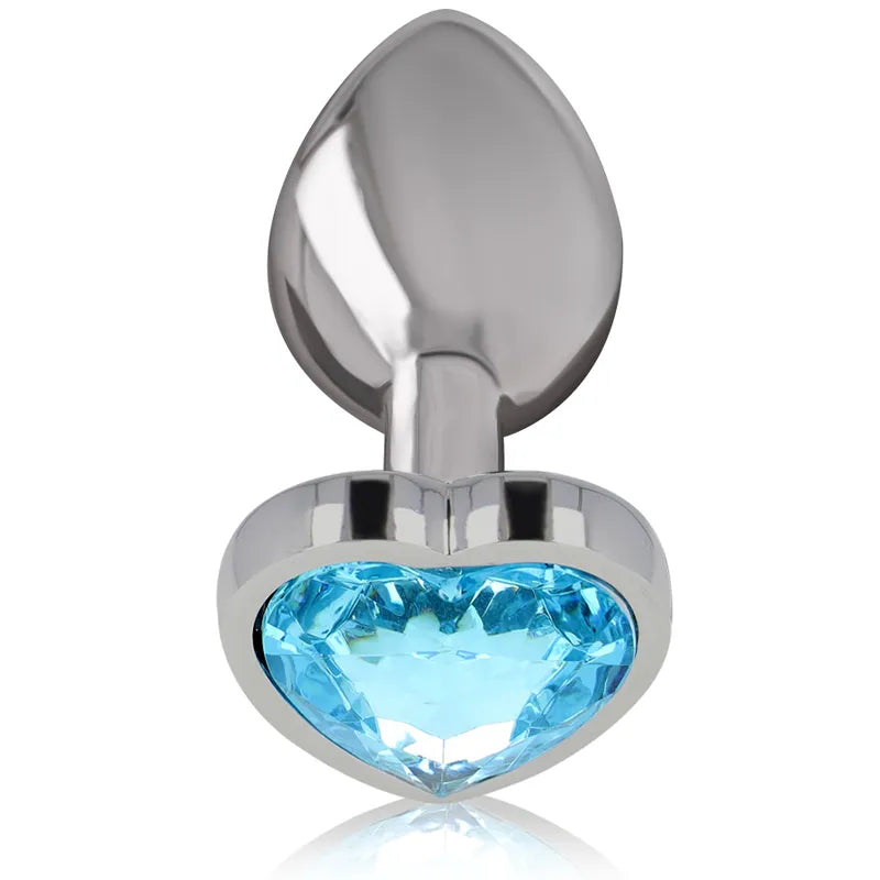 Plug anal métal aluminium coeur bleu taille réglable sécurité maximale plaisir intense sextoy luxe