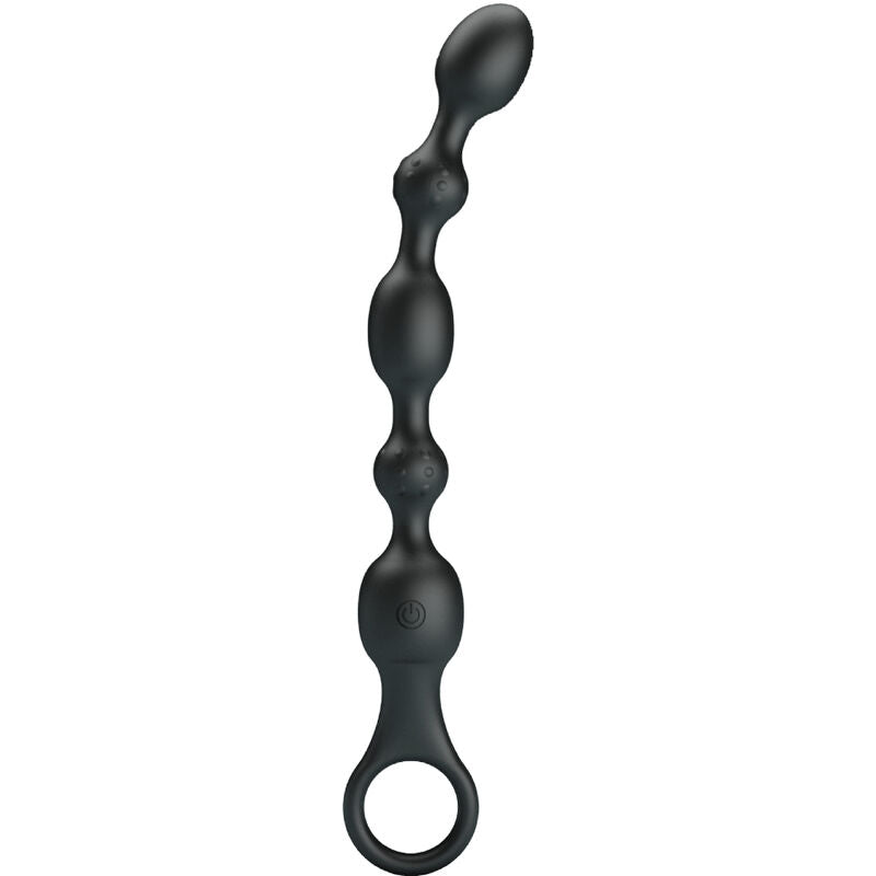 Vibromasseur Anal Perlé Silicone Noir Rechargeable