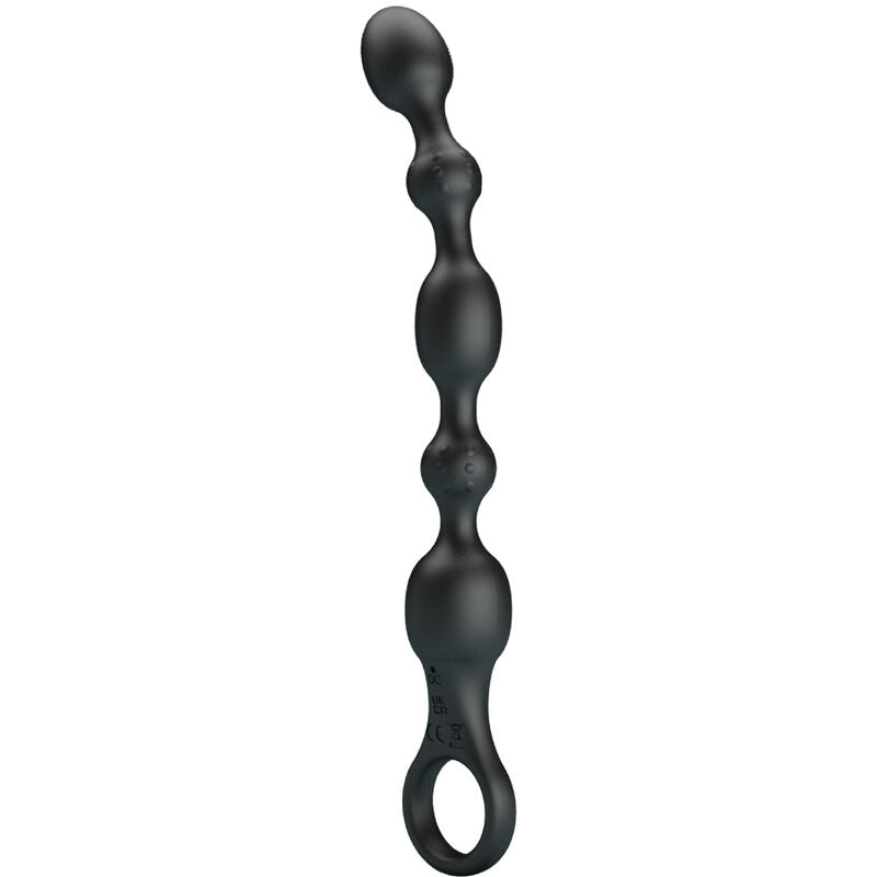 Vibromasseur Anal Perlé Silicone Noir Rechargeable