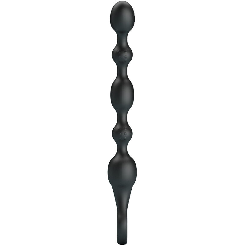 Vibromasseur Anal Perlé Silicone Noir Rechargeable