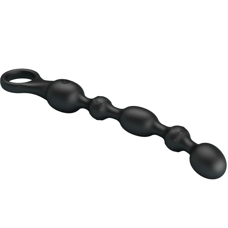 Vibromasseur Anal Perlé Silicone Noir Rechargeable