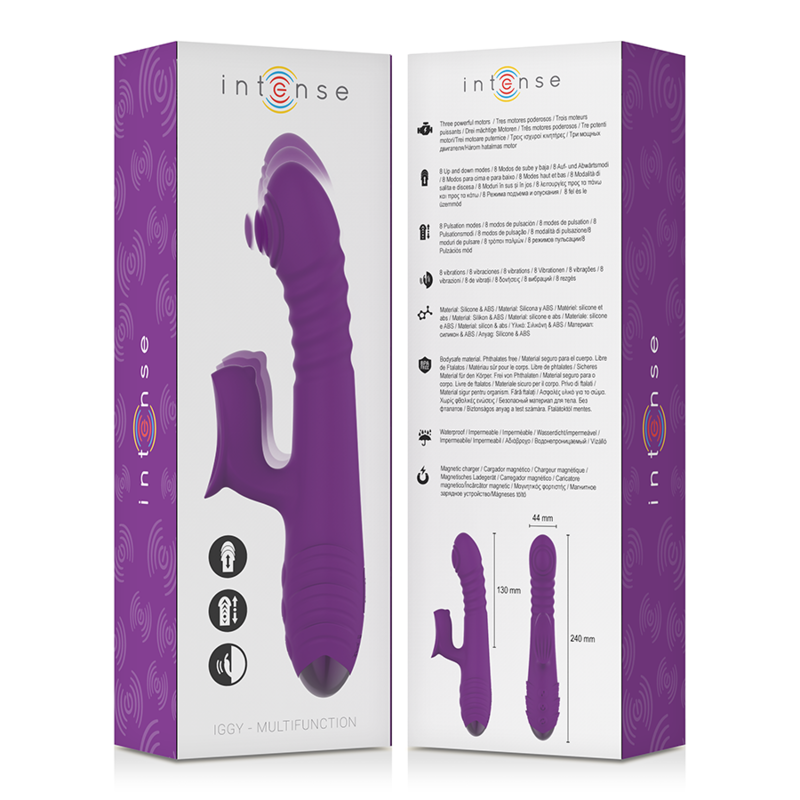 Vibromasseur Multifonction Violet Rechargeable Avec Stimulateur Clitoridien