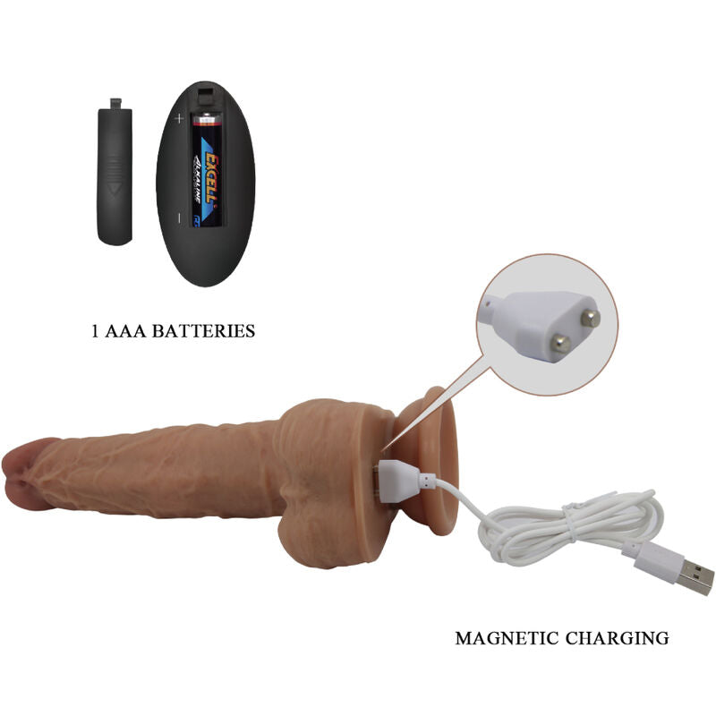 Vibromasseur Réaliste Silicone Brun Clair Ventouse