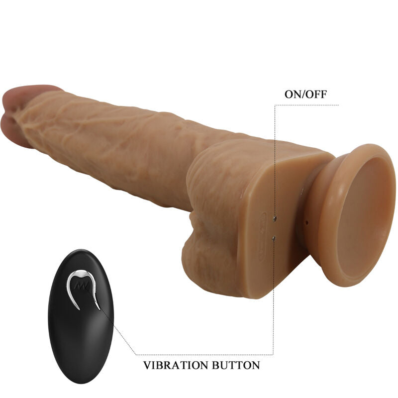 Vibromasseur Réaliste Silicone Brun Clair Ventouse