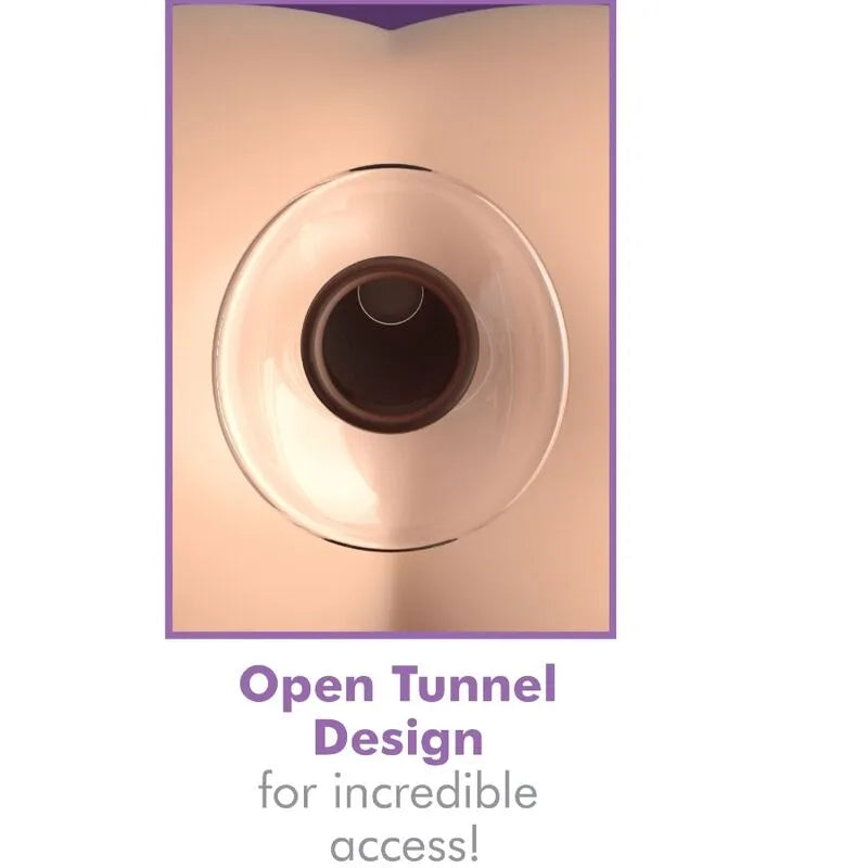 Dilatateur anal cristal taille S, transparent, design tunnel ouvert, collection Anal Fantasy Elite, vue de dessus.