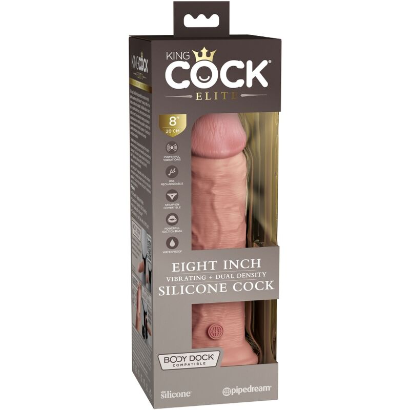 Gode En Silicone Double Densité Vibrant King Cock Elite