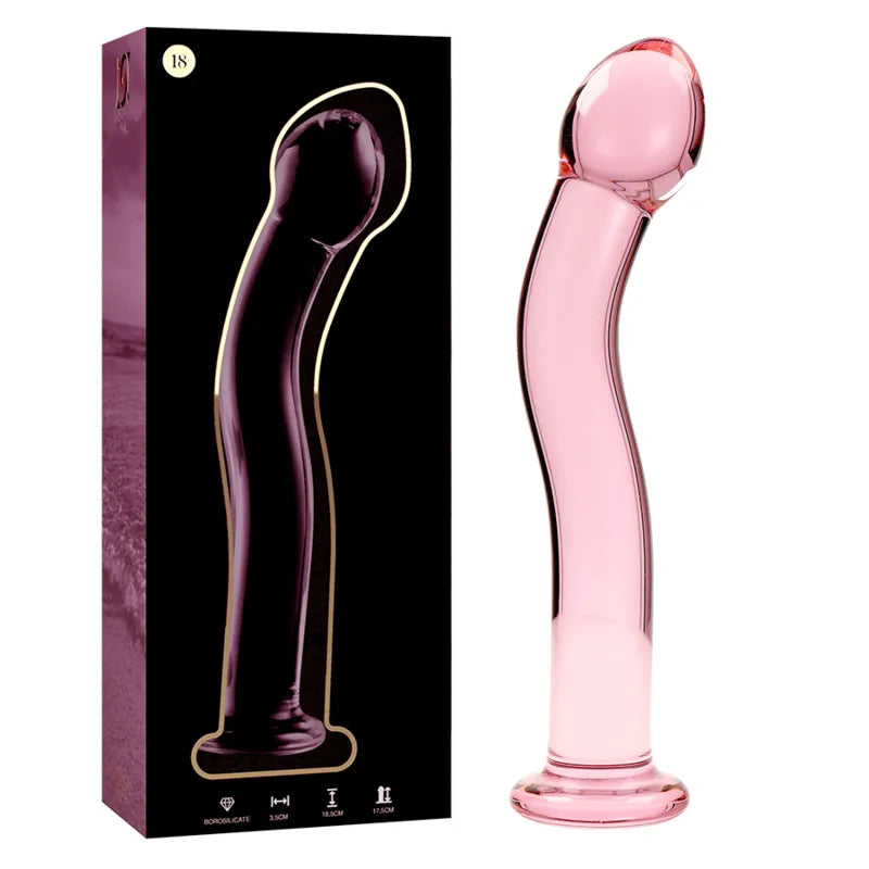 Plug anal verre borosilicate design élégant rose 18.5 cm - sextoy sûr confort durable - NEBULA SERIES BY IBIZA