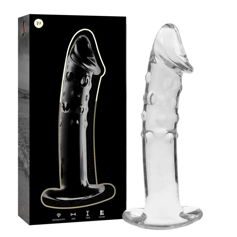 Nebula Series Ibiza godé verre borosilicate clair 18.5 cm 4 cm sextoy plaisir intime exploration anale