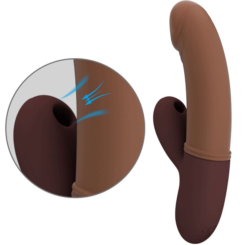 Vibromasseur Point G Silicone Marron Avec Aspiration