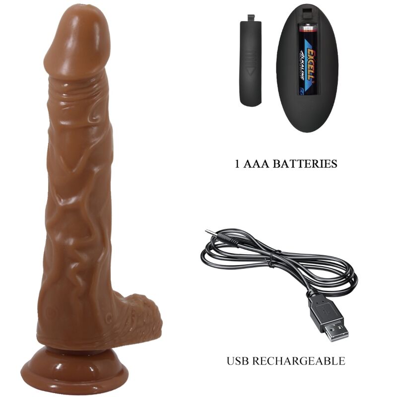 Vibromasseur Réaliste Marron Télécommande Rechargeable