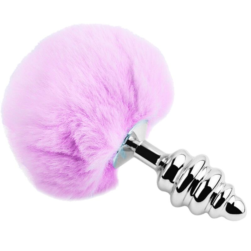 Plug Anal Spirale Métal Pompon Violet