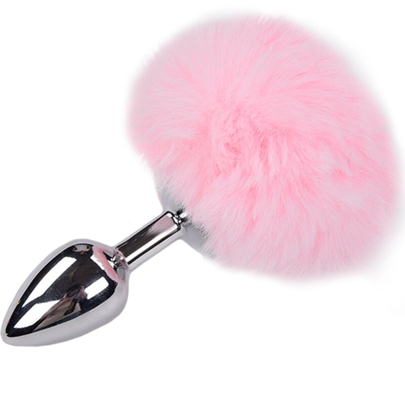 Plug Anal Fluffy En Métal Rose