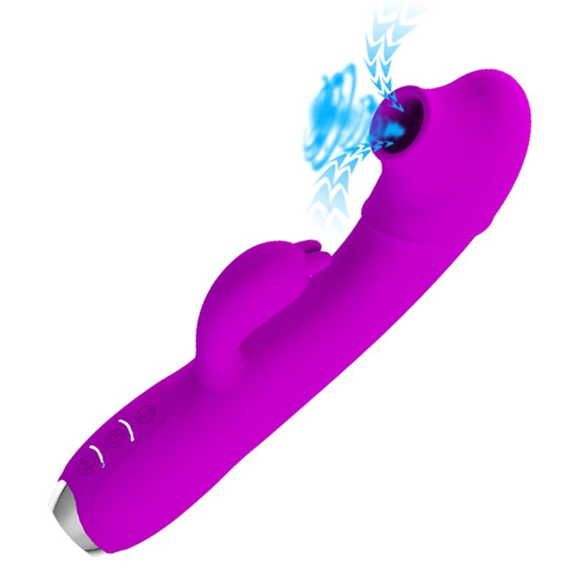 Vibromasseur Rabbit Silicone Violet Rechargeable