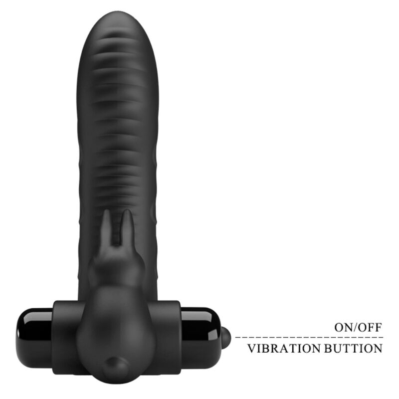 Vibromasseur Lapin Silicone Noir 10 Vibrations