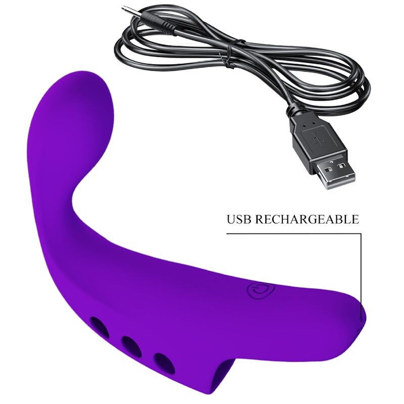 Vibromasseur À Doigt Rechargeable En Silicone Bleu