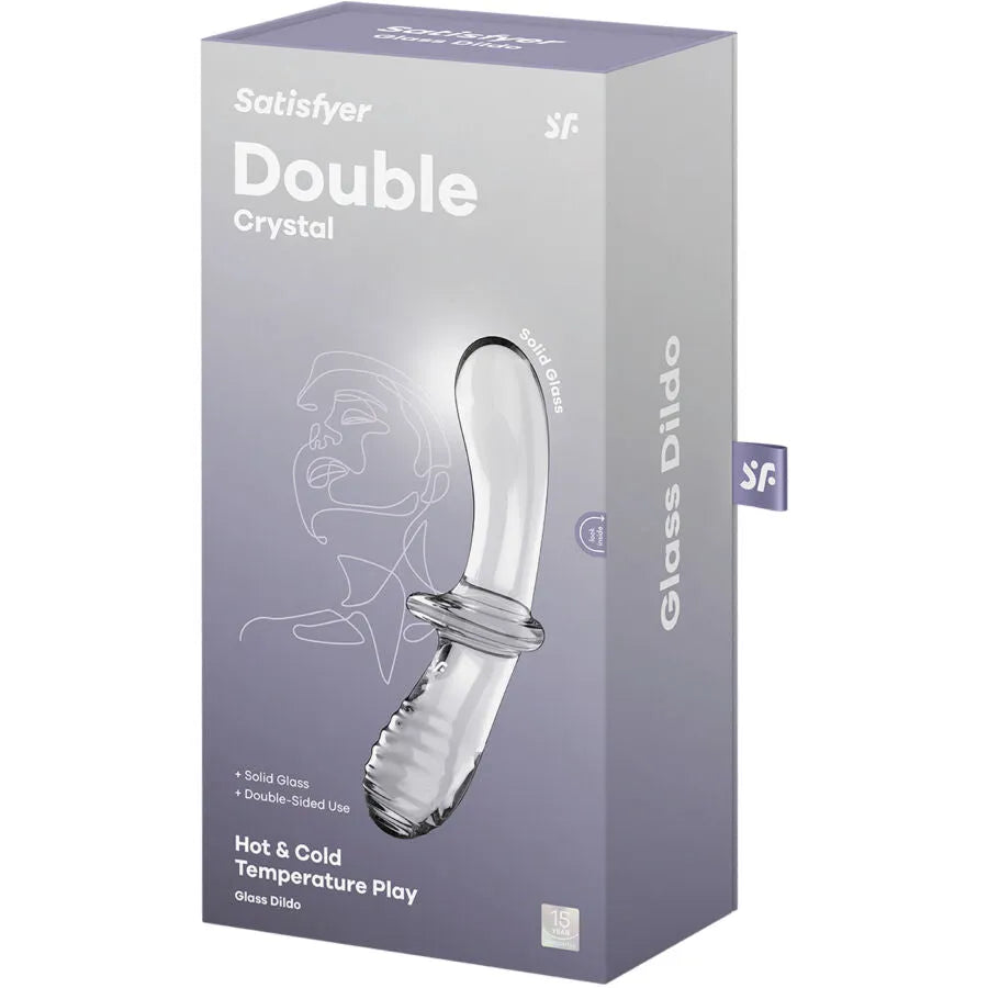 Gode double cristal transparent Satisfyer stimulation anal intime plaisir polyvalent verre borosilicate hygiénique sécuritaire couple sextoy