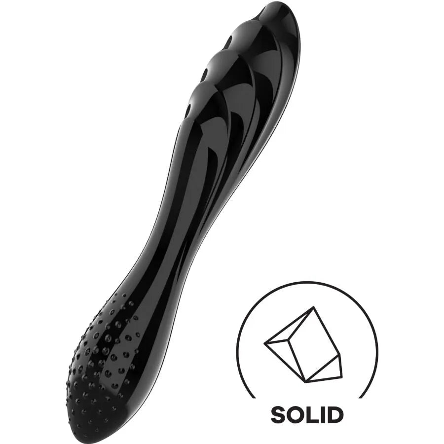 Gode en cristal Satisfyer Noir Éblouissant – Luxe, plaisir maximal, design exceptionnel, textures multiples, stimulation intense, cadeau idéal, matériaux de haute qualité, sécuritaire et discret