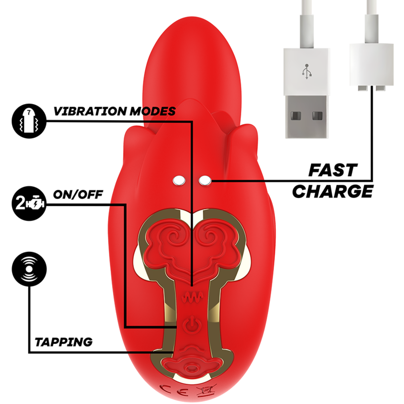 Stimulateur Silicone Doux Rose Rouge Étanche