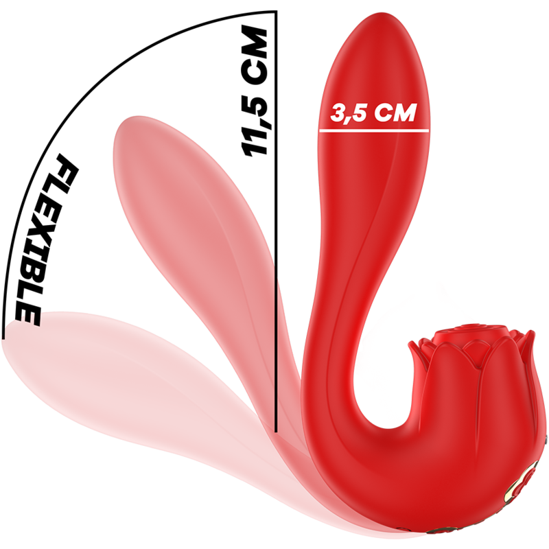 Stimulateur Silicone Doux Rose Rouge Étanche