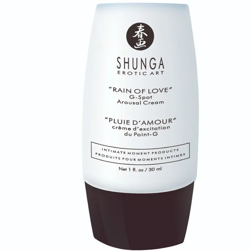 Crème stimulante Shunga Rain of Love pour stimulation du point G, 30ml, design japonais, hypoallergénique, compatible latex