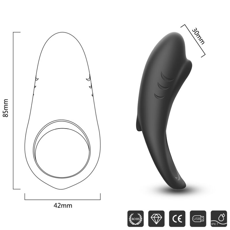 Anneau Pénien Vibrant Silicone Étanche Rechargeable