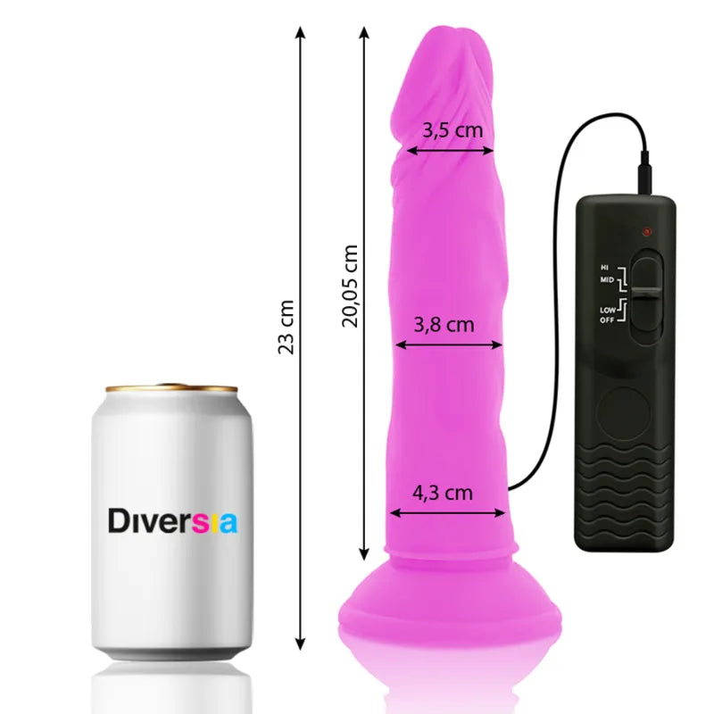 DIVERSIA - DILDO VIBRANT FLEXIBLE VIOLET 23 CM -O-