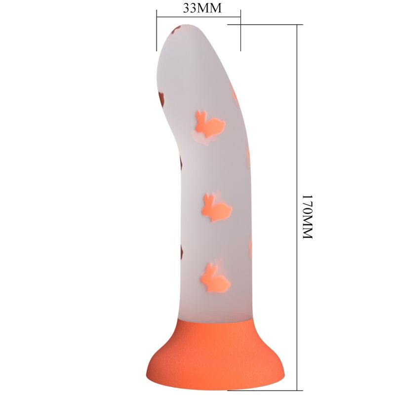 Grand Gode Lumineux Silicone Ventouse Orange