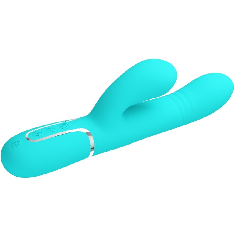 Vibromasseur Rabbit Vert Aqua Silicone Multifonctions