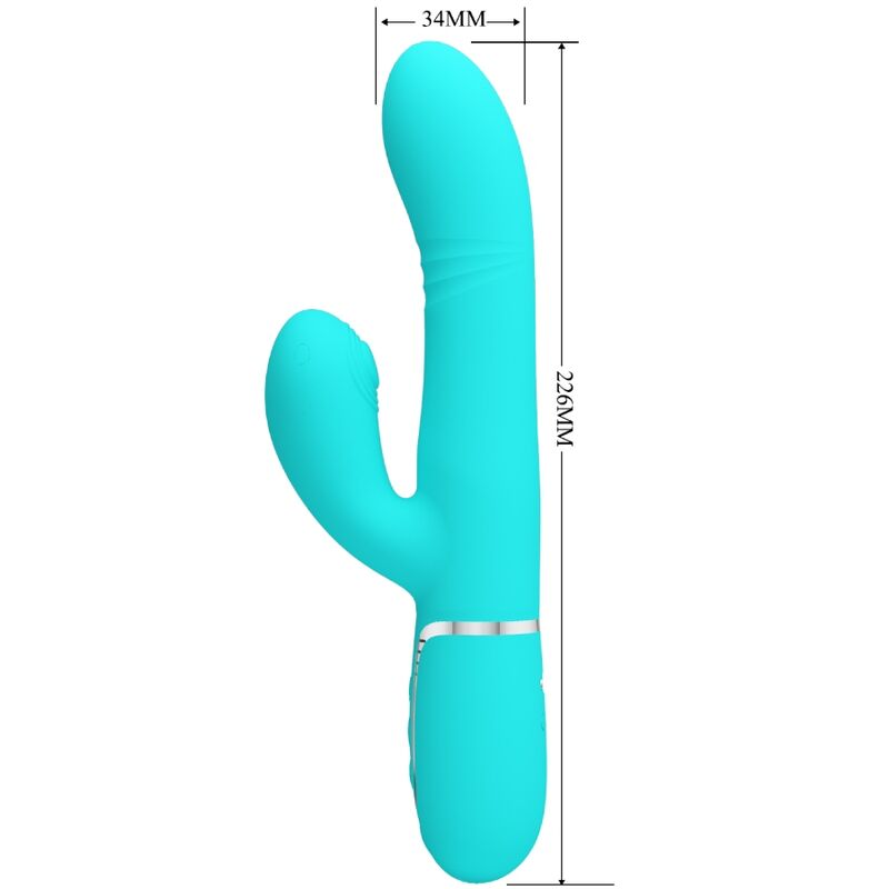 Vibromasseur Rabbit Vert Aqua Silicone Multifonctions