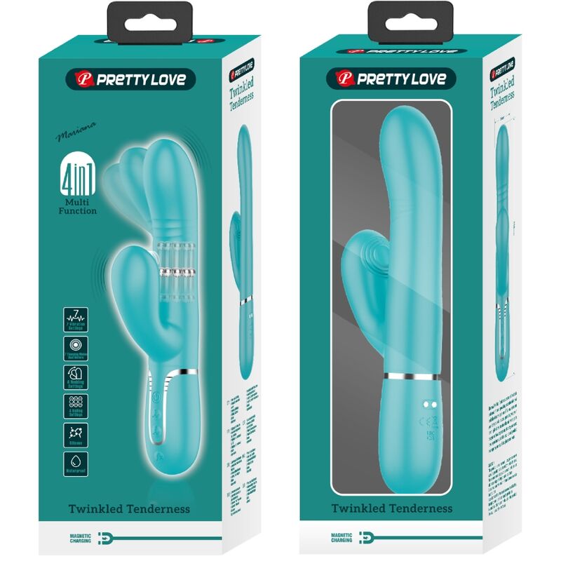 Vibromasseur Rabbit Vert Aqua Silicone Multifonctions