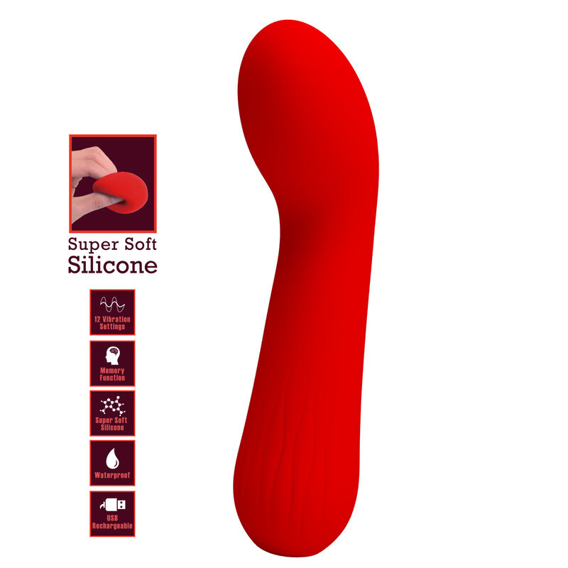 Vibromasseur Point G Silicone Rouge Rechargeable