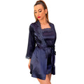 LIVCO CORSETTI FASHION - JACQUELINE LC 90249 ROBE DE CHAMBRE + CHEMISE + CULOTTE BLEU MARINE