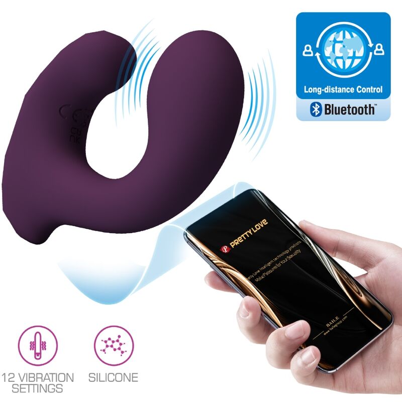 Vibromasseur Couple Silicone Violet Connecté