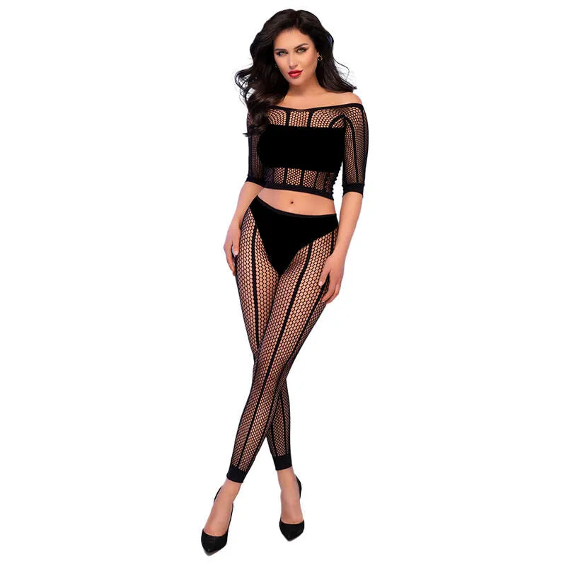 CHILIROSE - CR 4647 TOP & LEGGINS NOIR